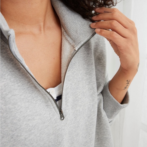 Aerie Sunday Soft Quarter Zip Sweatshirt - Picture 3 of 8